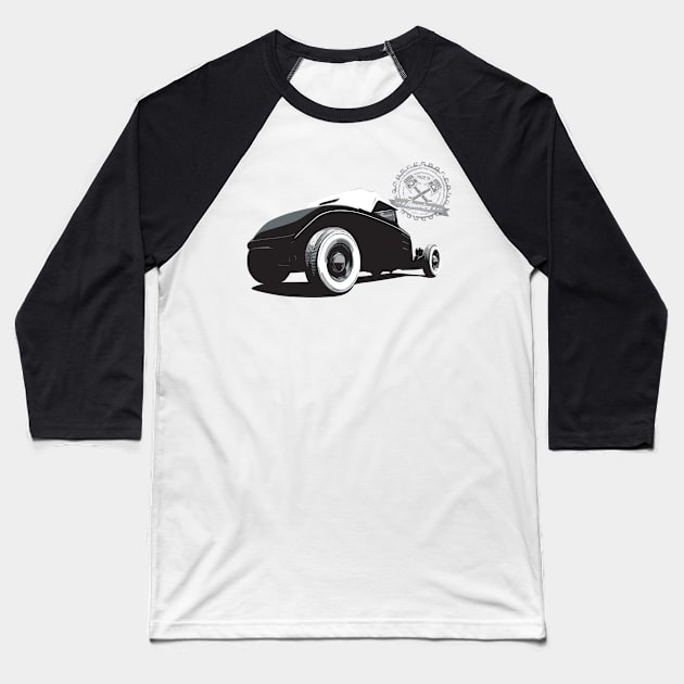 1932 Ford - Rear - Made in America Baseball T-Shirt by 6thGear